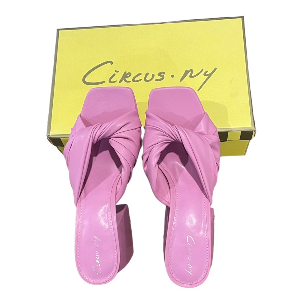 🆕 Circus NY by Sam Edelman Marianna Sandal Block Heels Barbie Pink‼️ NIB - Picture 7 of 15